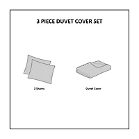 Madison Park Blakely 3 Piece Organic Cotton Oversized Duvet Cover Set
