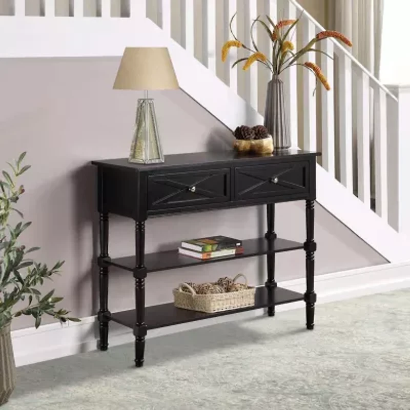 Country Living Room Collection 2-Drawer Console Table