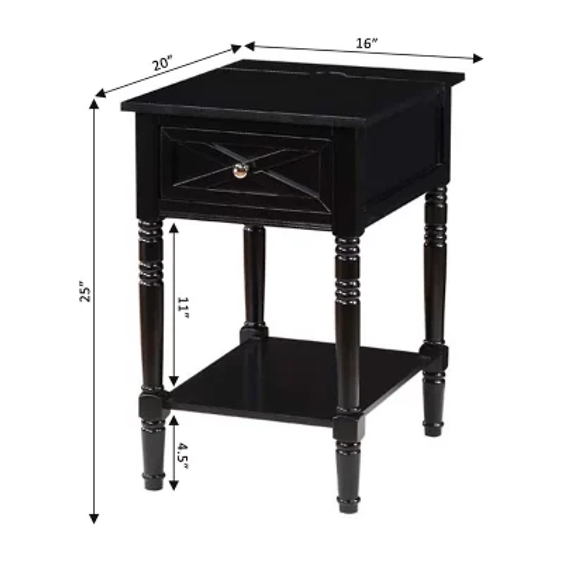Country Oxford 1-Drawer End Table