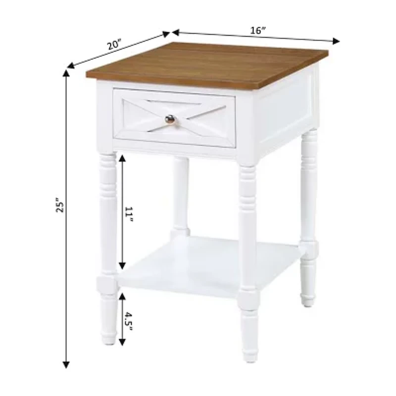 Country Oxford 1-Drawer End Table