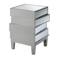 Gold Coast Living Room Collection Mirrored 4-Drawer End Table