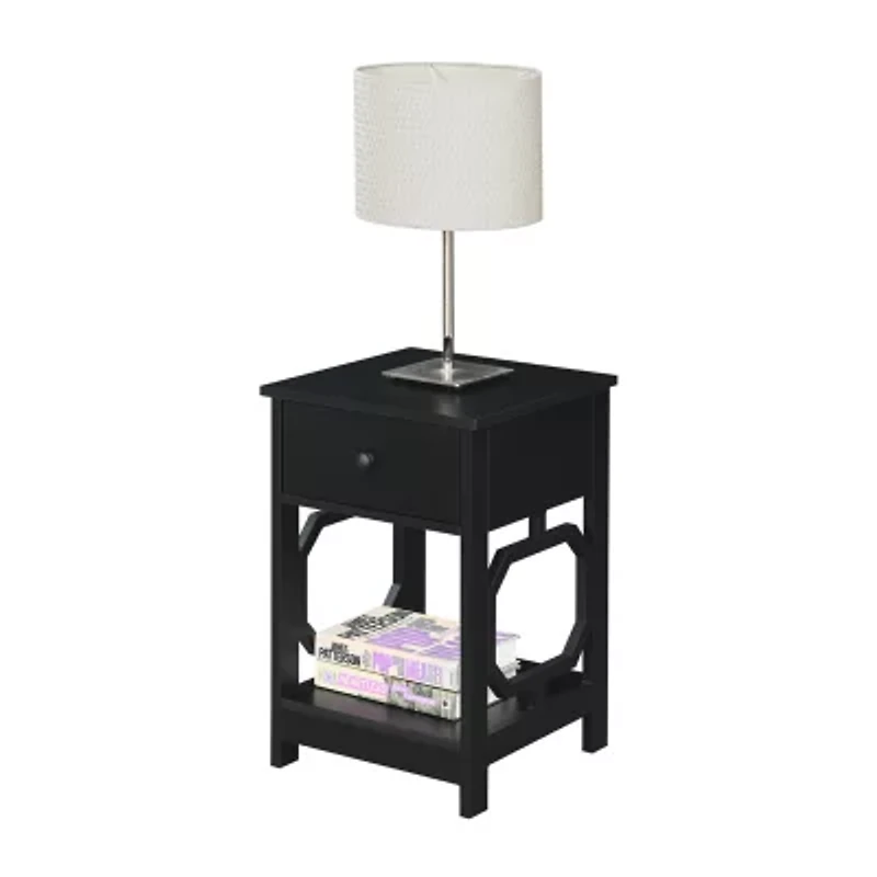 Omega Living Room Collection Storage 1-Drawer End Table