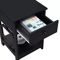 Omega Living Room Collection Storage 1-Drawer End Table