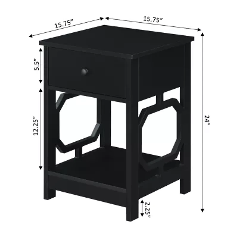 Omega Living Room Collection Storage 1-Drawer End Table