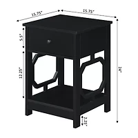 Omega Living Room Collection Storage 1-Drawer End Table
