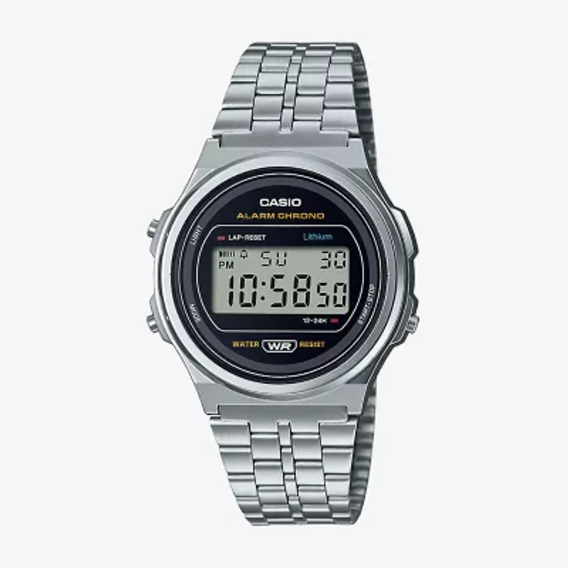 Casio Mens Black Stainless Steel Bracelet Watch A171we-1a