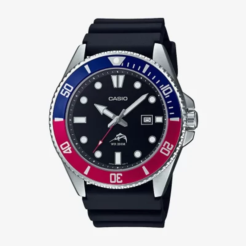 Casio Mens Black Strap Watch Mdv106b-1a2v