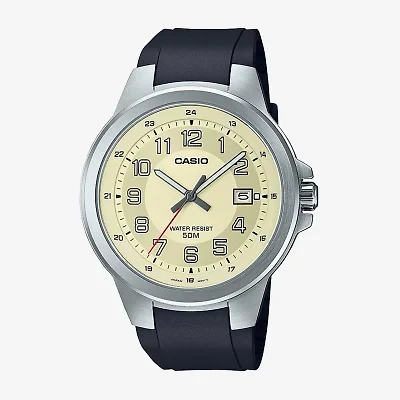 Casio Mens Black Strap Watch Mtpe190-9bv