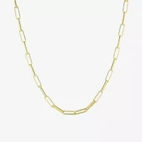 Silver Reflections 24K Gold Over Brass Paperclip Chain Necklace