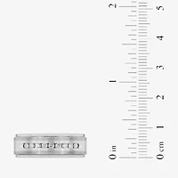 Mens 8MM 1/4 CT. T.W. Natural White Diamond Stainless Steel Tungsten Wedding Band