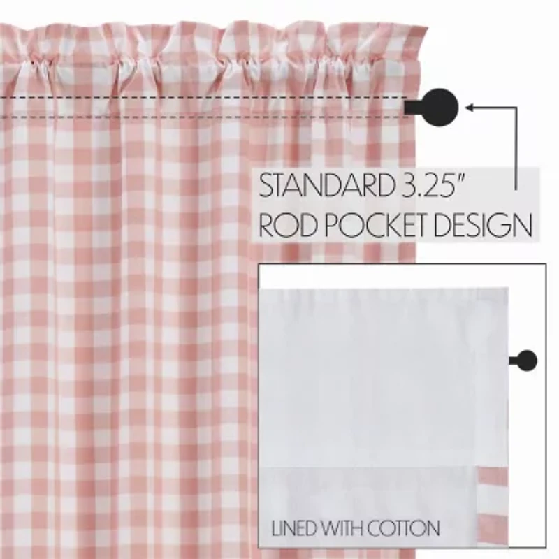Annie Buffalo Check Rod Pocket Tailored Valance