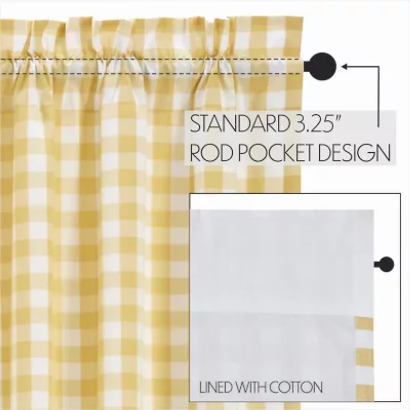 Annie Buffalo Check Rod Pocket Tailored Valance