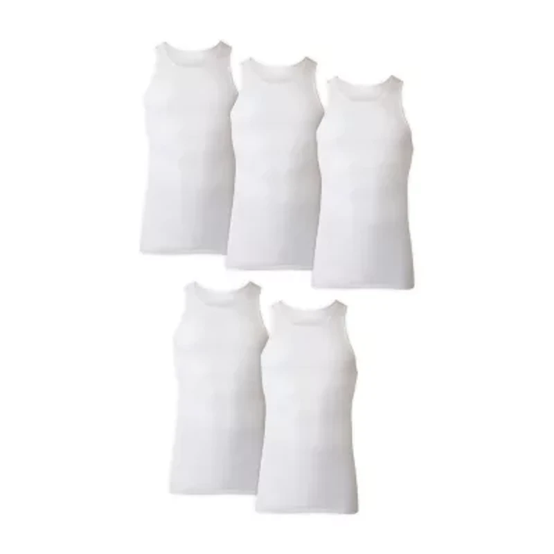 Hanes Mens Crew Neck Sleeveless 5 Pack Big Tank