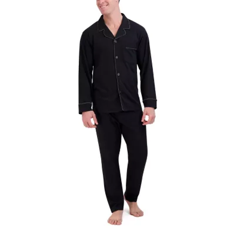 Hanes Mens Knit Long Sleeve 2-pc. Pant Pajama Set