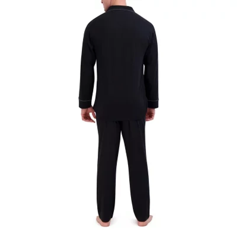Hanes Mens Knit Big Long Sleeve 2-pc. Pant Pajama Set