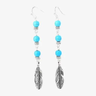 JS Jessica Simpson Womens Turquoise Turquoise Drop Earrings