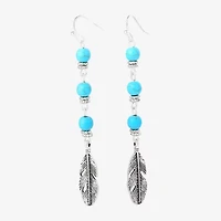 JS Jessica Simpson Womens Turquoise Turquoise Drop Earrings