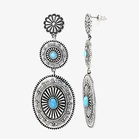 JS Jessica Simpson Womens Turquoise Turquoise Drop Earrings