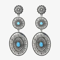 JS Jessica Simpson Womens Turquoise Turquoise Drop Earrings
