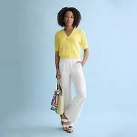 London Fog Straw With Wide Braided Tote Bag
