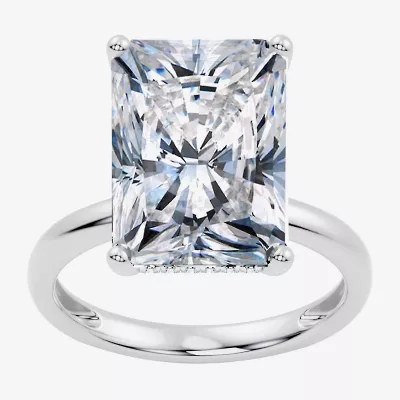 Signature By Modern Bride (F / Vs2) Womens 8 Ct.T.W. Lab Grown White Diamond 14K Gold Rectangular Engagement Ring