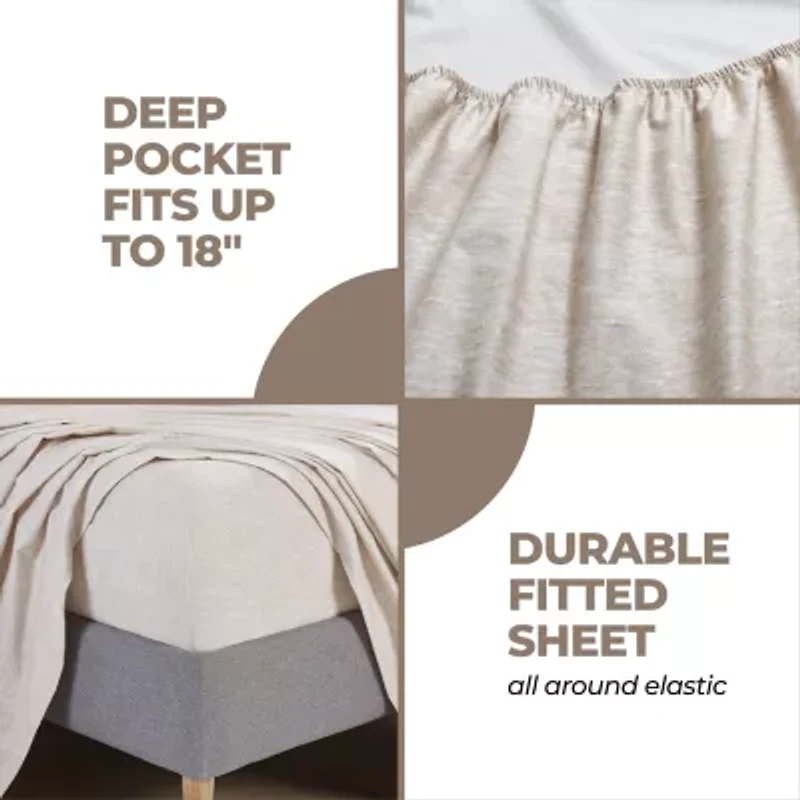SUPERIOR® Melange Chambray Plain Weave Deep Pocket Sheet Set