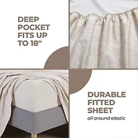 SUPERIOR® Melange Chambray Plain Weave Deep Pocket Sheet Set