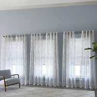 Martha Stewart Spring Blooms Grommet Top Sheer Single Curtain Panel