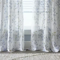 Martha Stewart Spring Blooms Grommet Top Sheer Single Curtain Panel