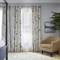 Martha Stewart Westchester Print Grommet Top Blackout Single Curtain Panel