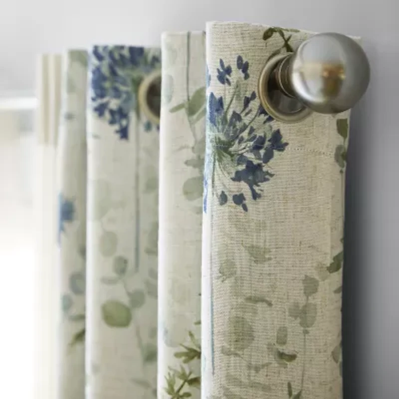 Martha Stewart Westchester Print Grommet Top Blackout Single Curtain Panel
