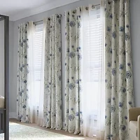 Martha Stewart Westchester Print Grommet Top Blackout Single Curtain Panel