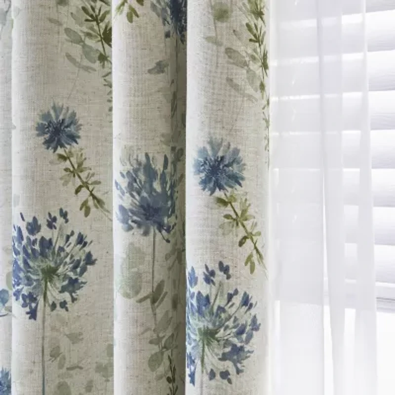 Martha Stewart Westchester Print Grommet Top Blackout Single Curtain Panel