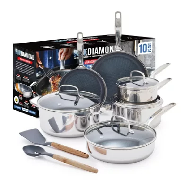 Blue Diamond Bond Stainless Steel 12-pc. Cookware Set