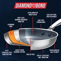 Blue Diamond Bond Stainless Steel 10" Fry Pan