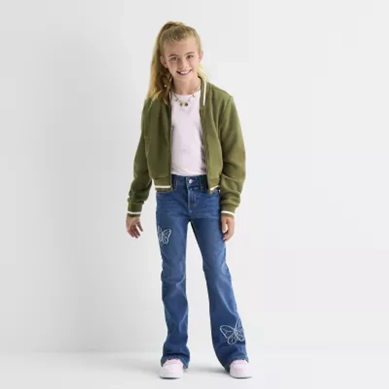 Thereabouts Little & Big Kid Girls Fleece Ultra Lightweight Bomber Jacket
