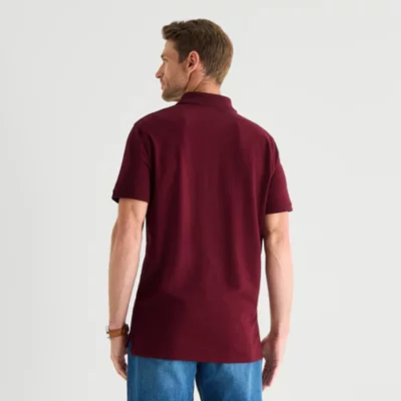 St. John's Bay Premium Stretch Mens Classic Fit Short Sleeve Polo Shirt