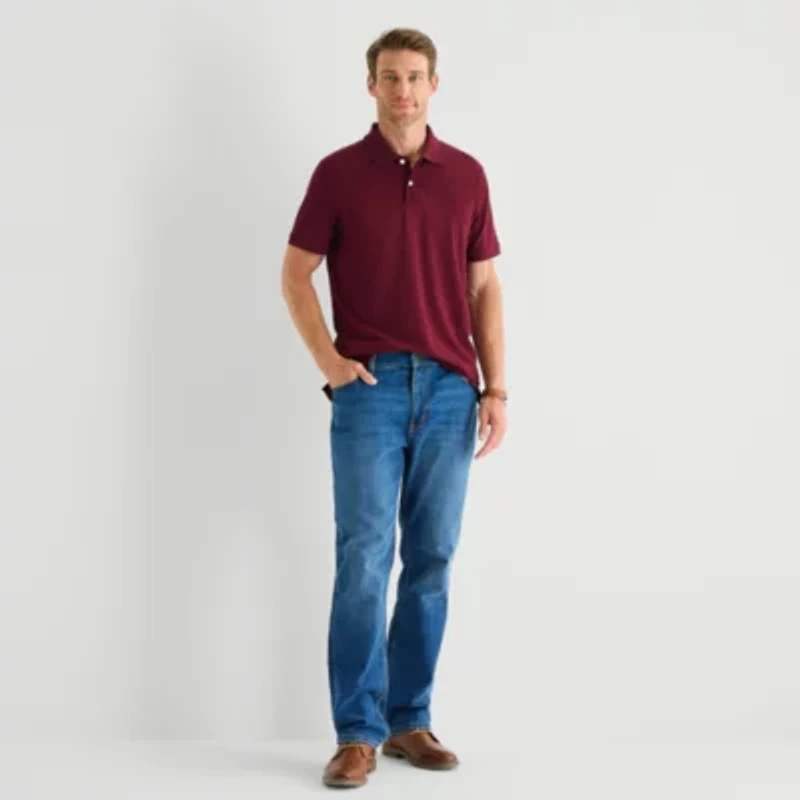 St. John's Bay Premium Stretch Mens Classic Fit Short Sleeve Polo Shirt