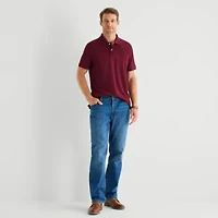 St. John's Bay Premium Stretch Mens Classic Fit Short Sleeve Polo Shirt
