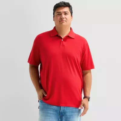St. John's Bay Premium Stretch Big and Tall Mens Classic Fit Short Sleeve Polo Shirt