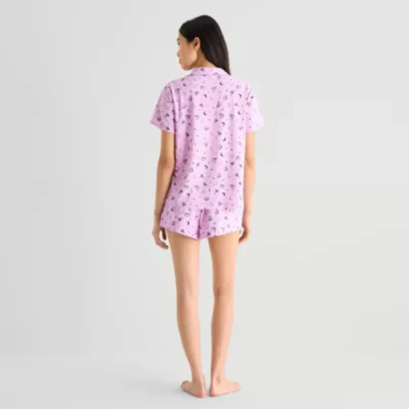 Arizona Body Womens Short Sleeve 2-pc. Juniors Pajama Set