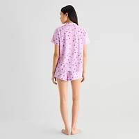 Arizona Body Womens Short Sleeve 2-pc. Juniors Pajama Set