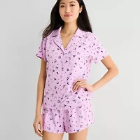 Arizona Body Womens Short Sleeve 2-pc. Juniors Pajama Set