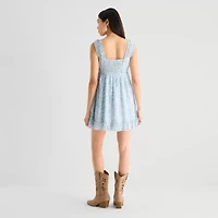 Arizona Womens Juniors Short Sleeve Babydoll Dress