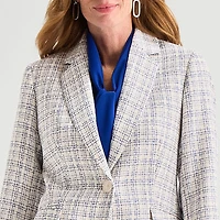 Black Label by Evan-Picone Tweed Womens Classic Fit Flat Front Suit Jacket