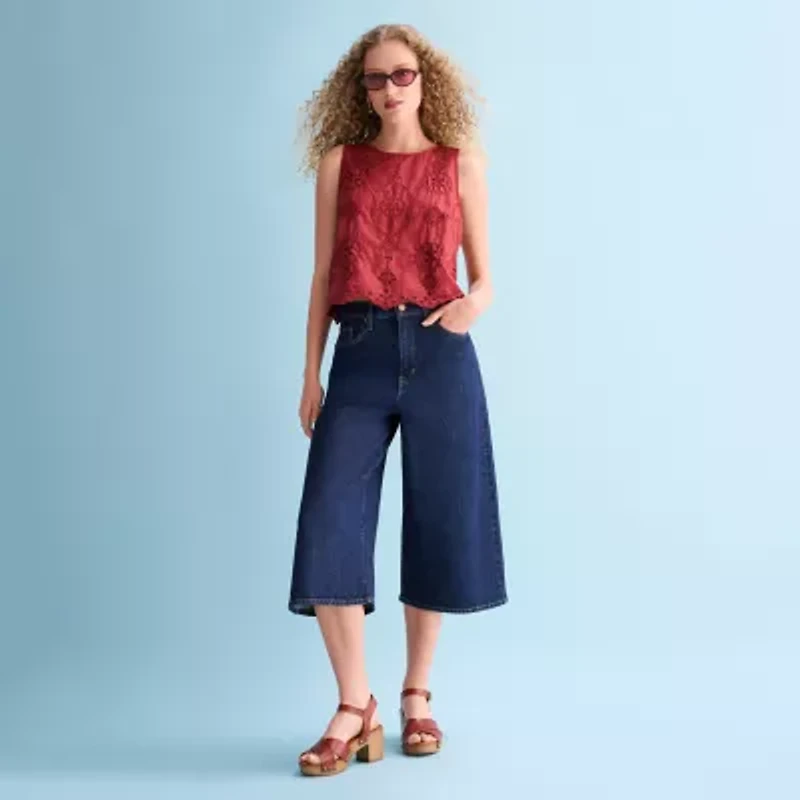 a.n.a Womens Denim Culotte Jean
