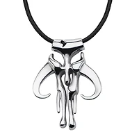 Star Wars® Mandalorian Symbol Mens Stainless Steel Pendant Necklace