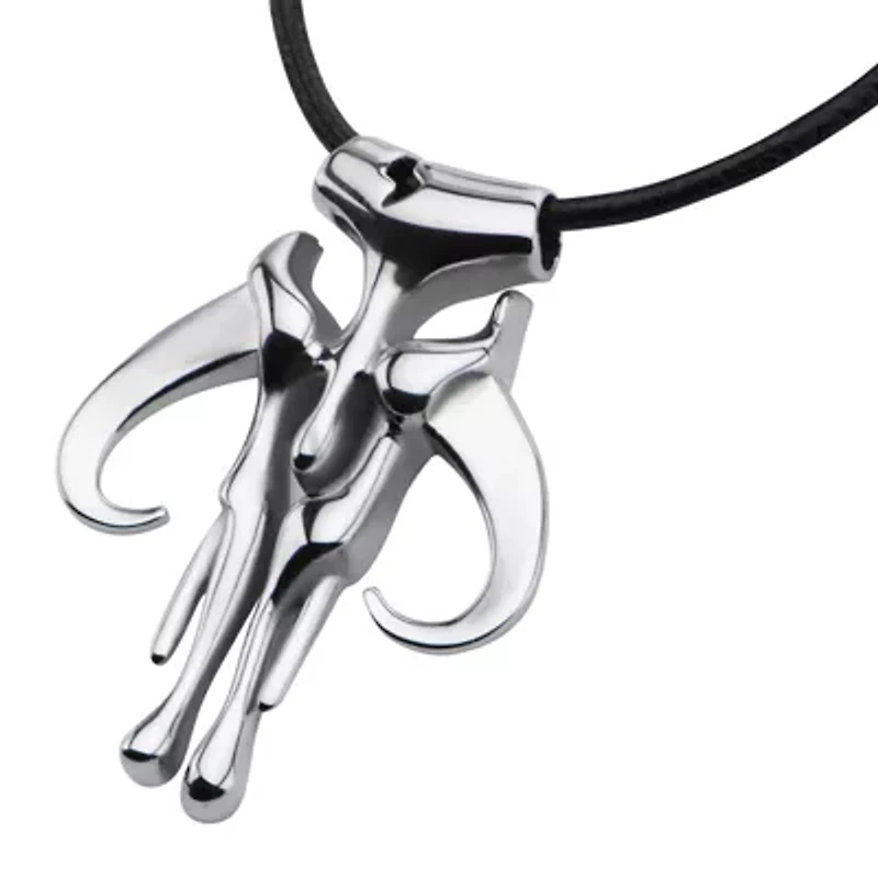 Star Wars® Mandalorian Symbol Mens Stainless Steel Pendant Necklace