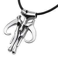 Star Wars® Mandalorian Symbol Mens Stainless Steel Pendant Necklace