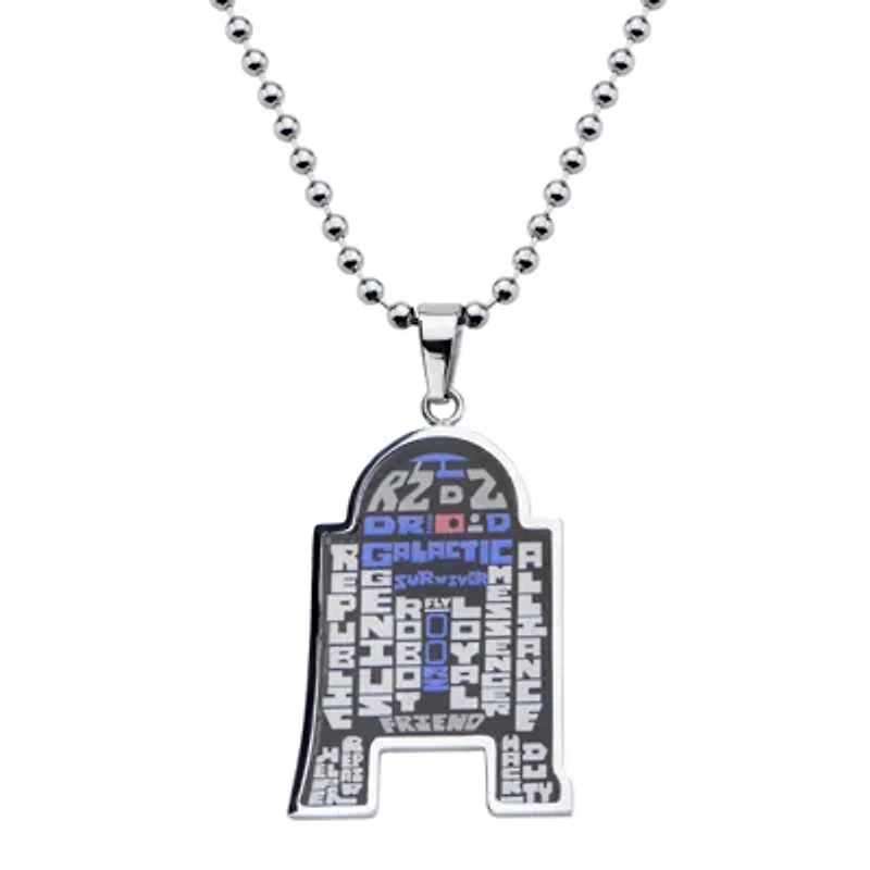 Star Wars® R2-D2 Mens Stainless Steel Pendant Necklace